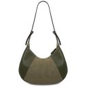 Goccia Bolso Hobo en Piel Verde Oscuro TL140941