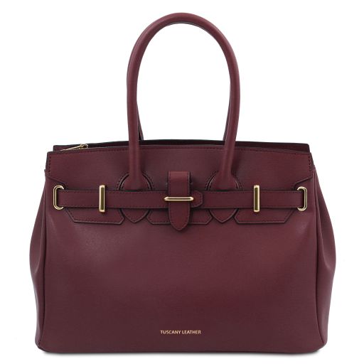 TL Bag Sac à Main en Cuir Bordeaux TL142174