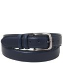 Ceinture Classique Toscane en Cuir Rembourrée 40mm Bleu foncé TL142529
