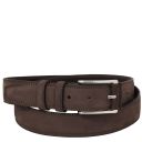 Elegant Nubuck Leather Belt 35mm Dark Brown TL142533