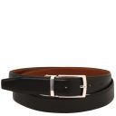 Elegant Double-sided Leather Belt 35mm in Smooth Leather Brown TL142541