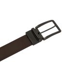 Elegant Double-sided Brushed Leather Belt 35mm Dark Brown TL142540