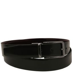 Elegant Double-sided Brushed Leather Belt 35mm Темно-коричневый TL142540