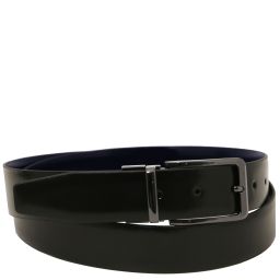 Elegant Double-sided Brushed Leather Belt 35mm Dark Blue TL142540