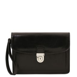 Max Leather Handy Wrist bag Black TL8075