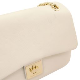 Elettra Soft Leather Shoulder bag Beige TL141646