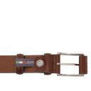 Casual Leather Belt 35mm With Light Blue Edges Коричневый TL142528