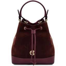 Minerva Leather Bucket bag Bordeaux TL142476