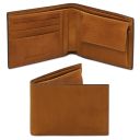Exclusive 2 Fold Leather Wallet for men With Coin Pocket Natural TL142552