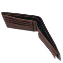 Exclusive 2 Fold Leather Wallet for men With Coin Pocket Dark Brown TL142552