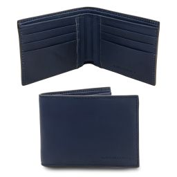 Exclusive 2 Fold Leather Wallet for men Dark Blue TL142553