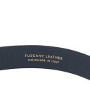 Elegant Perforated Nubuck Leather Belt 35mm Dark Blue TL142535