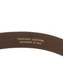 Ceinture élégante en Cuir Nubuck Perforé 35mm Taupe TL142535