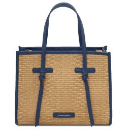 Frame Borsa a Spalla in Rafia Blu TL142566