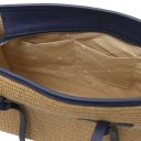 Frame Raffia Shoulder Bag Blue TL142566