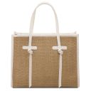 Frame Sac à Bandoulière en Raphia Blanc TL142566