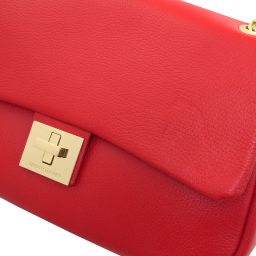 Elettra Sac Bandoulière en Cuir Souple Rouge Lipstick TL142353