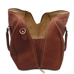 Lisbona Sac de Voyage en Cuir - Grand Modèle Marron TL142557