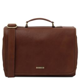 Mantova Leather Multi Compartment TL SMART Briefcase With Flap Коричневый TL140326
