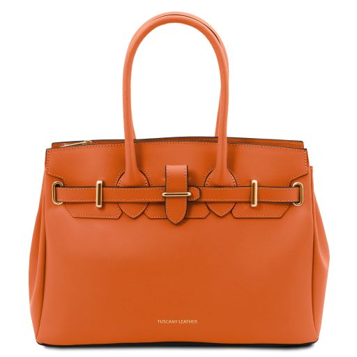 TL Bag Bolso a Mano en Piel Naranja TL142174