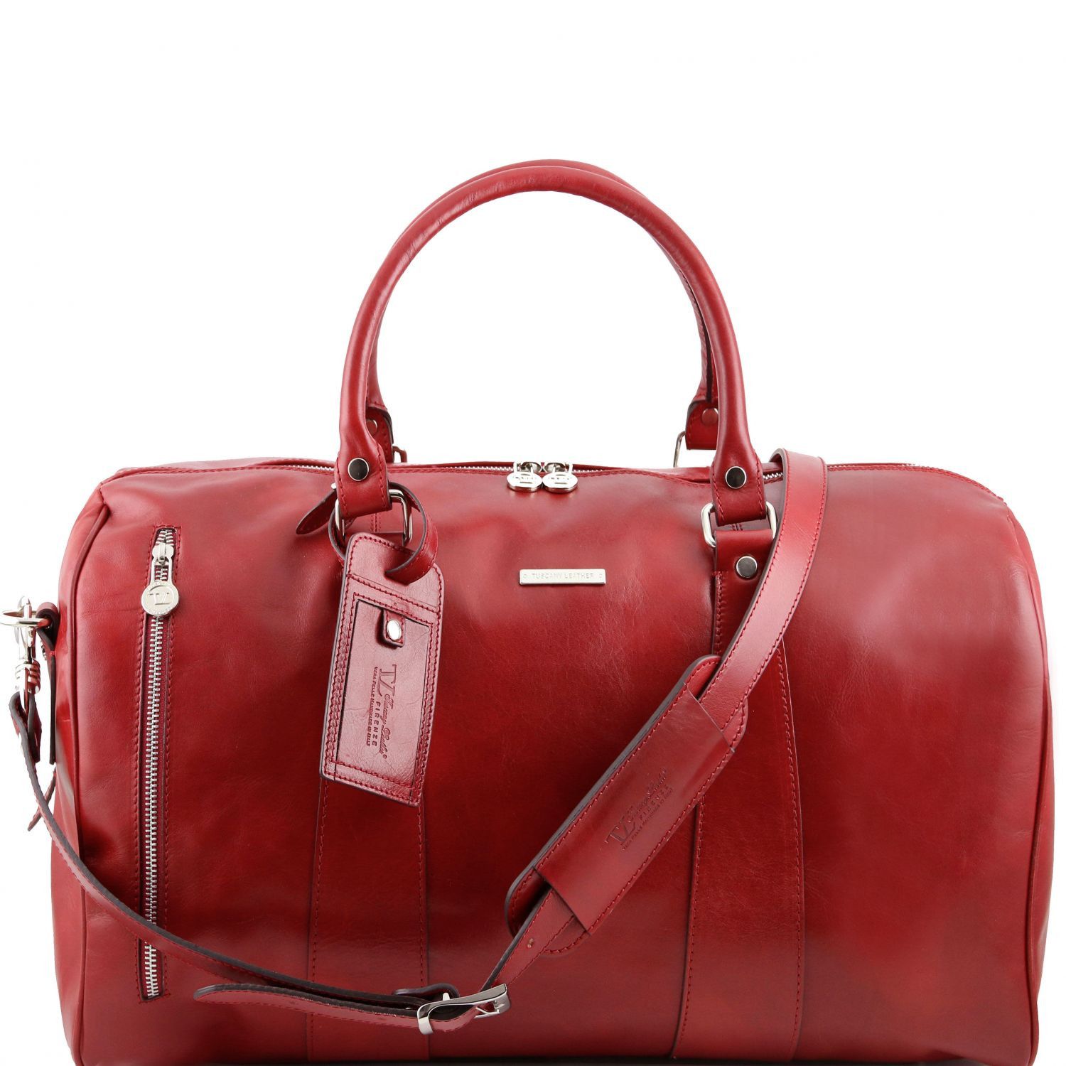 TL Voyager Travel Leather Duffle bag Small Size Red TL141216