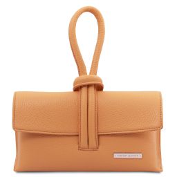 TL Bag Clutch aus Leder Apricot TL141990