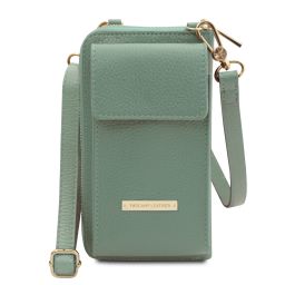 TL Bag Portafoglio/portacellulare in Pelle con Tracolla Verde Menta TL142323