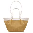 Soleil Bolso Shopping en Rafia Blanco TL142567