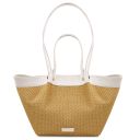 Soleil Bolso Shopping en Rafia Blanco TL142567