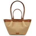 Soleil Raffia Shopping bag Cognac TL142567