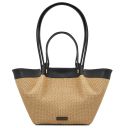 Soleil Bolso Shopping en Rafia Negro TL142567