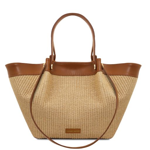 Soleil Bolso Shopping en Rafia Cognac TL142567