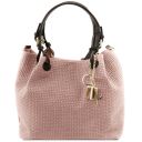 TL KeyLuck Borsa Shopping in Pelle Stampa Intrecciata Nude TL141573