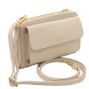 Urania Monedero/soporte Para Celular en Piel con Bandolera Beige TL142433