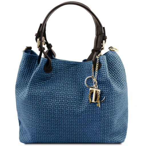 TL KeyLuck Bolso Shopping en Piel Imprimida Tejida Denim TL141573