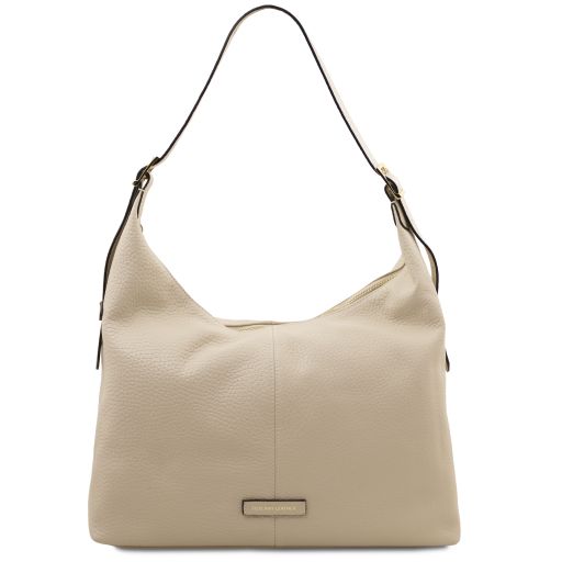 Plenia Borsa Shopping in Pelle Beige TL142569