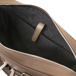 Treviso Notebook-Aktentasche aus Leder Dunkel Taupe TL142546