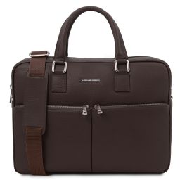 Treviso Leather Laptop Briefcase Dark Brown TL142546