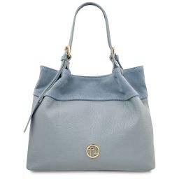 Diade Soft Leather Shopping bag Light Blue TL142587