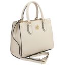 Croque Leather Handbag Beige TL142565