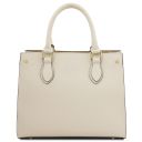 Croque Leather Handbag Beige TL142565