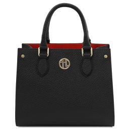 Croque Leather Handbag Black TL142565