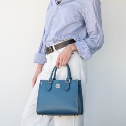 Croque Leather Handbag Denim TL142565