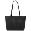 Dedalo Sac Shopping en Cuir Imprimé Tressé Noir TL142578