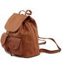 Seoul Leather Backpack Large Size Cognac TL90142