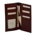 Эксклюзивный вертикальный кожаный бумажник двойного сложения Темно-коричневый TL140784