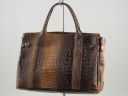 Eva Croco Look Leather Handbag - Small Size Коньяк TL140924