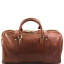 TL Travel Exclusive Leather Weekender Travel Bag With Buckles Dark Brown TL151102