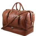 TL Travel Exclusive Double-bottom Travel Leather bag Dark Brown TL151104