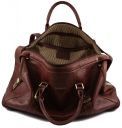 TL Travel Exclusive Leather Weekender Travel Bag - Expandable Dark Brown TL151105